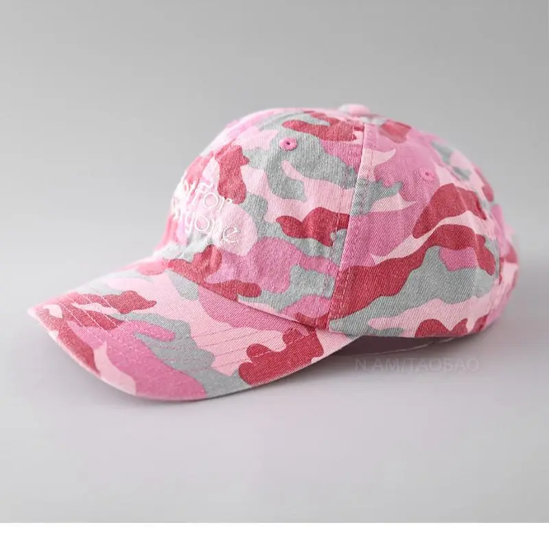 Camouflage Baseball Cap Pink Grey Women Men Casual All Season - Image 9