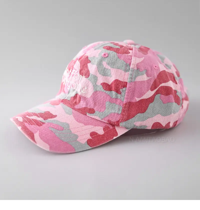 Camouflage Baseball Cap Pink Grey Women Men Casual All Season — feature 8