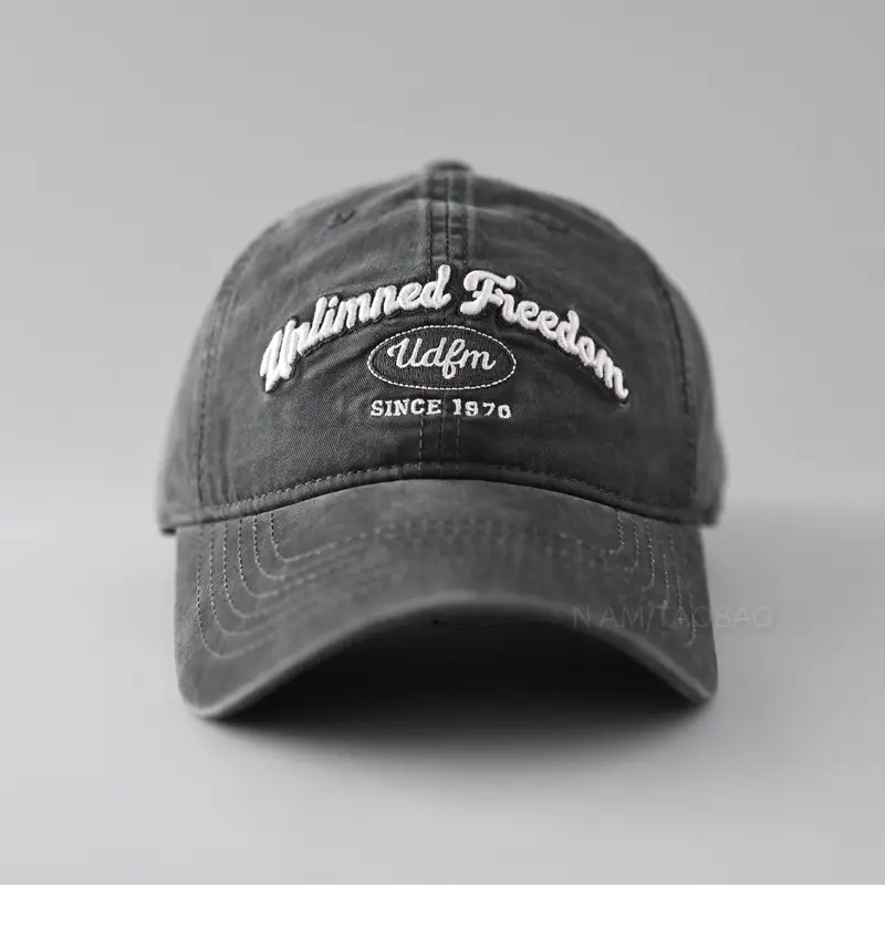 Women's Grey Letter Embroidered Cap Spring Summer — feature 12