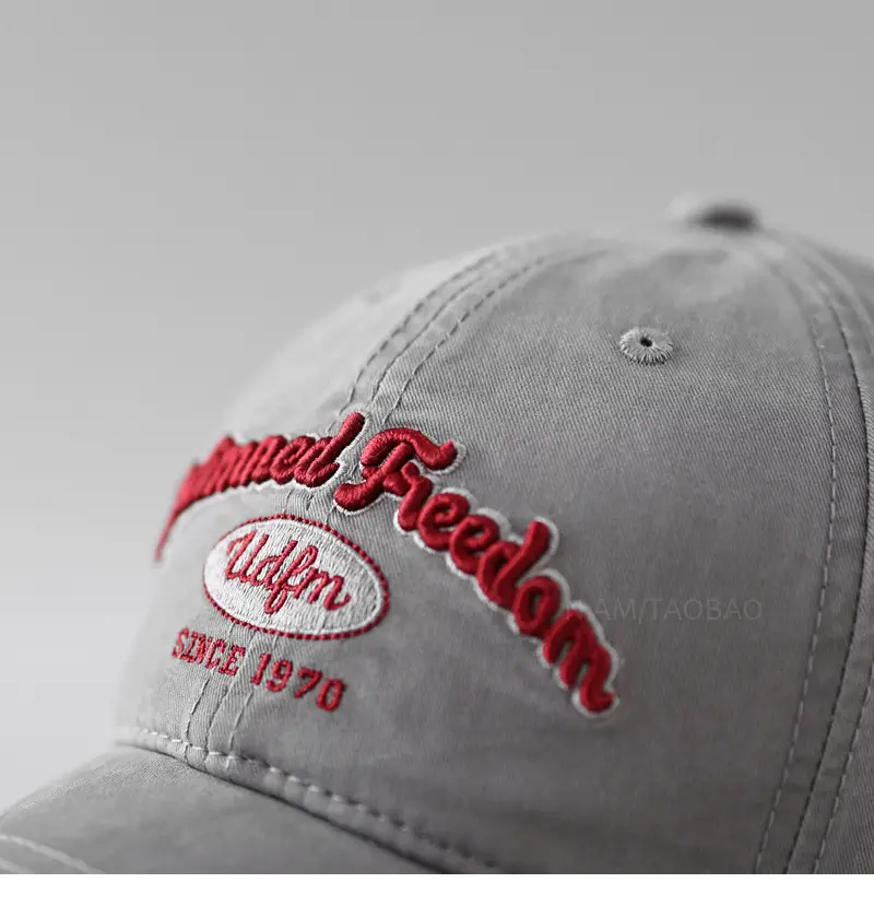 Women's Grey Letter Embroidered Cap Spring Summer — feature 16