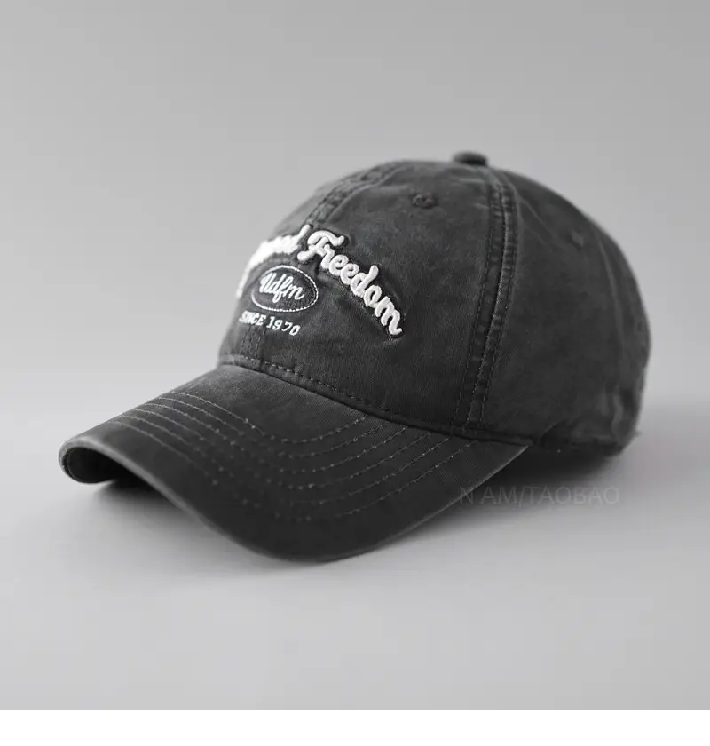 Women's Grey Letter Embroidered Cap Spring Summer — feature 6
