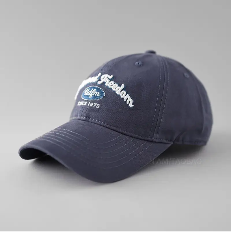 Women's Grey Letter Embroidered Cap Spring Summer - Image 8