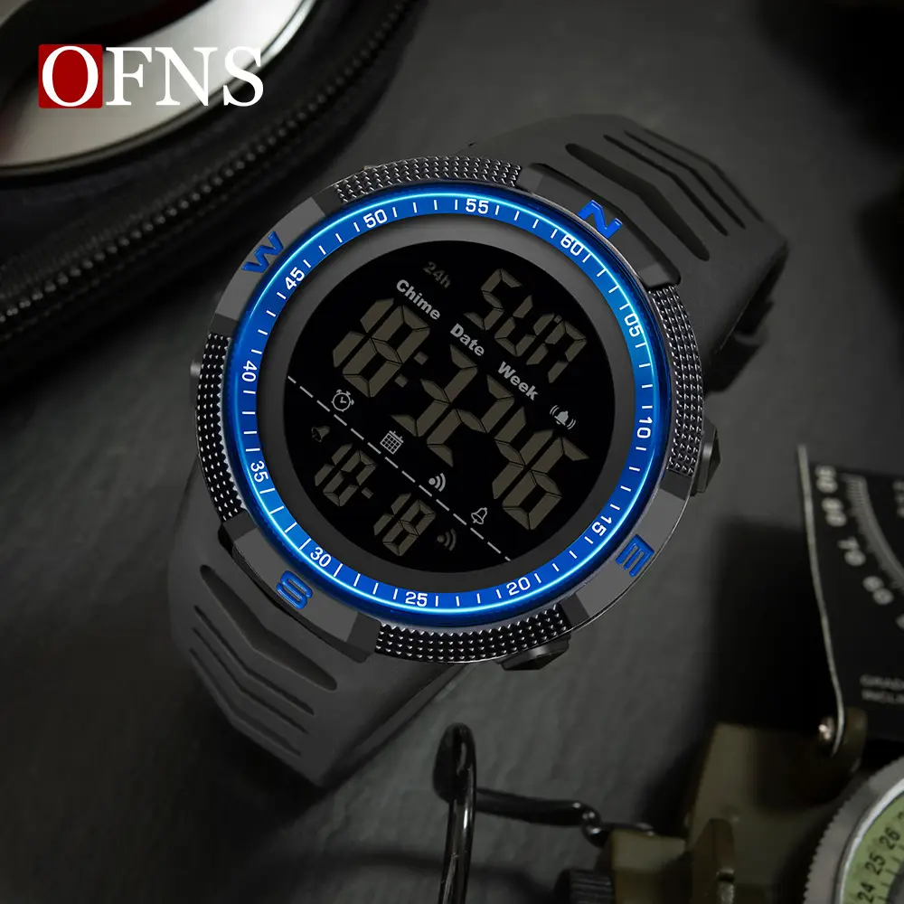 O'FNS Waterproof Sports Watch for Men Black Digital - Image 8