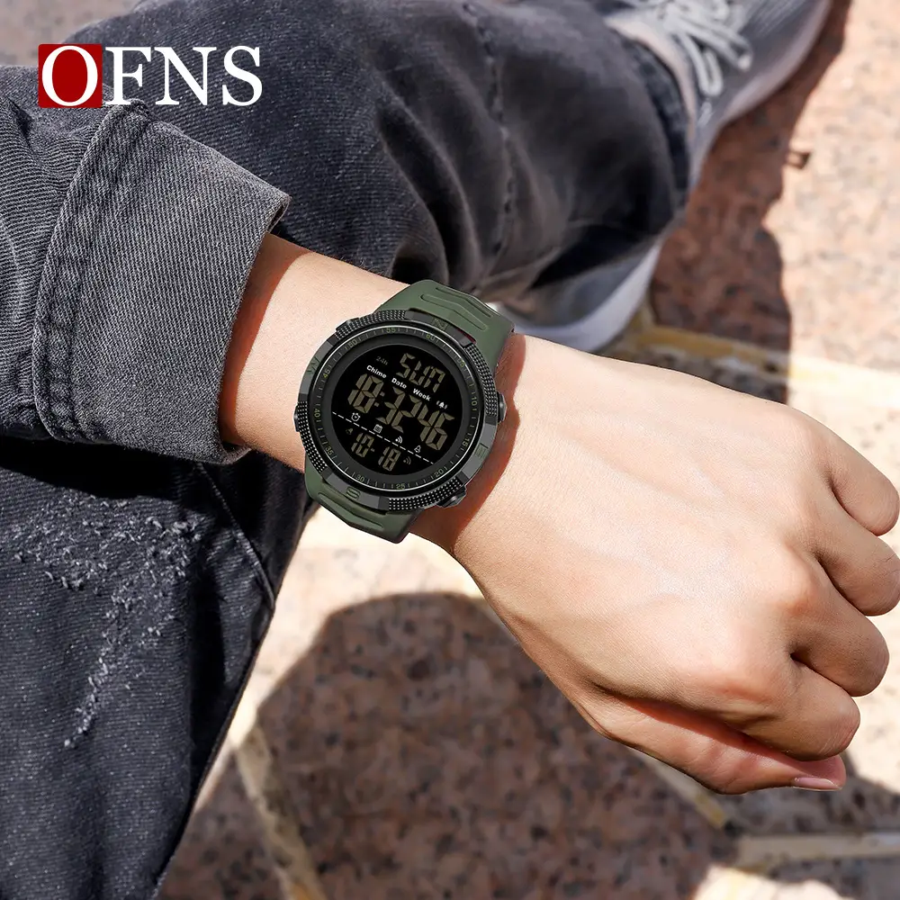 O'FNS Waterproof Sports Watch for Men Black Digital - Image 9