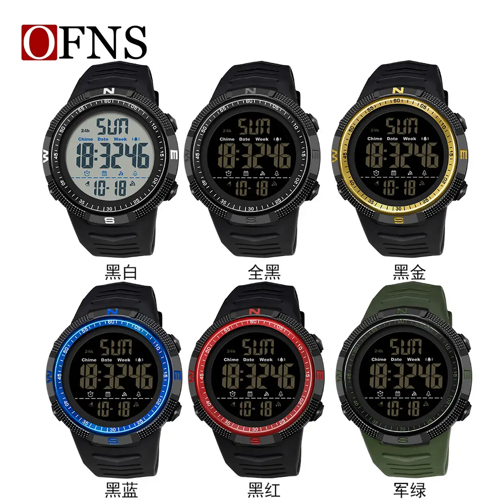 O'FNS Waterproof Sports Watch for Men Black Digital - Image 10