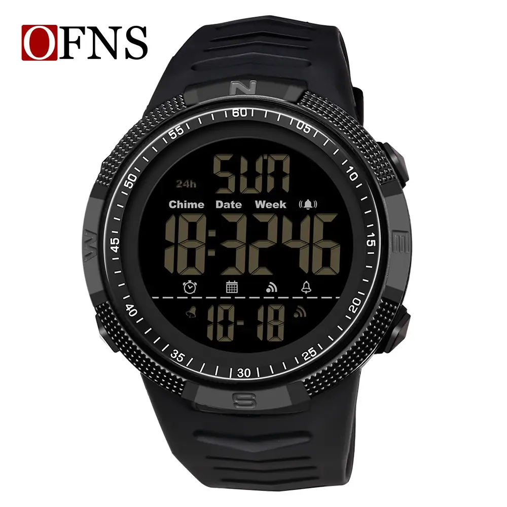 O'FNS Waterproof Sports Watch for Men Black Digital - Image 2