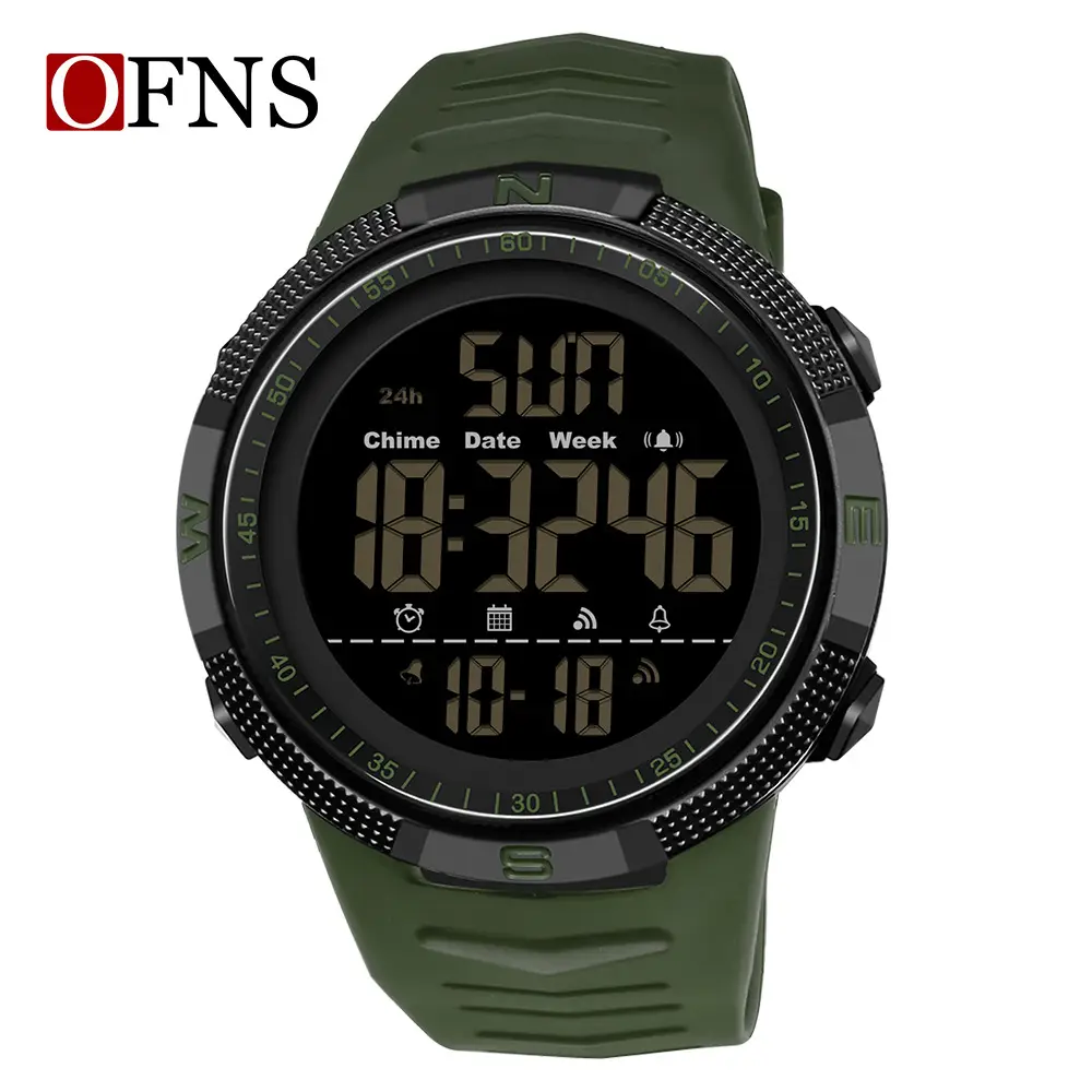 O'FNS Waterproof Sports Watch for Men Black Digital - Image 4