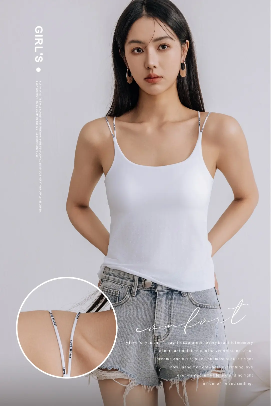 2025 New Thin Shoulder Strap Vest Bra Two-in-One — feature 11