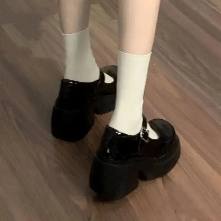 Sweet Cool Style JK Small Leather Shoes Women's All-match 2025 Spring New Thick Heel College Style Small High Heel Mary Jane Shoes — feature 2