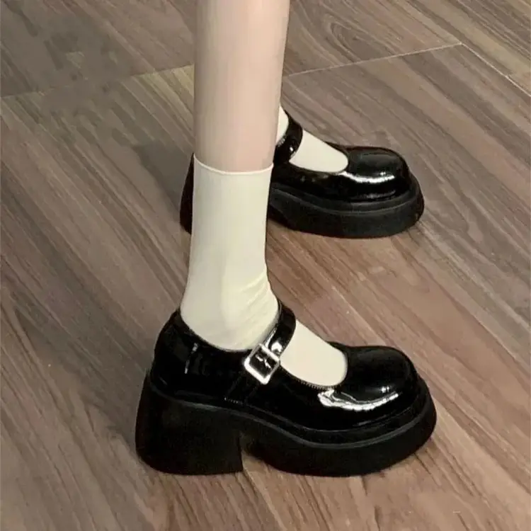 Sweet Cool Style JK Small Leather Shoes Women's All-match 2025 Spring New Thick Heel College Style Small High Heel Mary Jane Shoes — feature 6