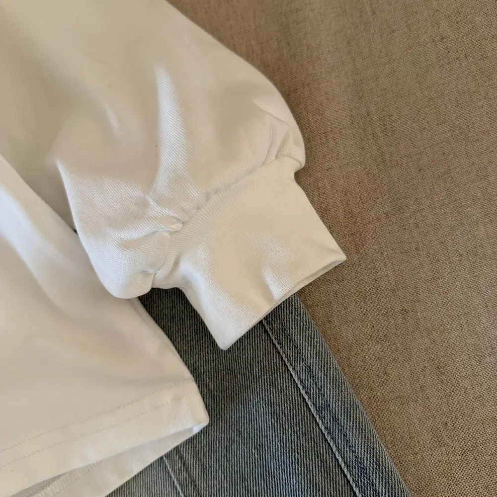 White Korean Style Boys T-Shirt with Letter Base — feature 4