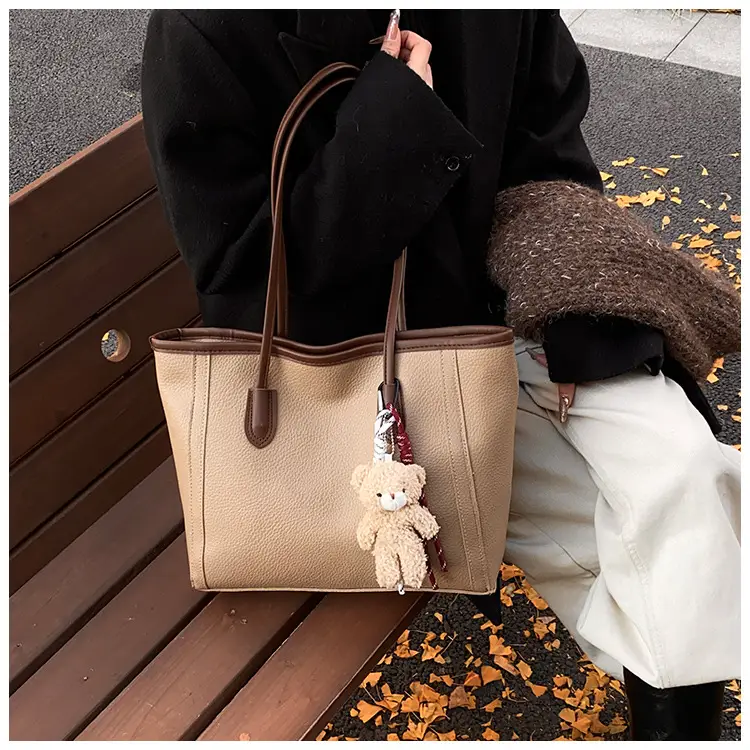 Korean Style Leather Tote Bag Brown 2024 — feature 10