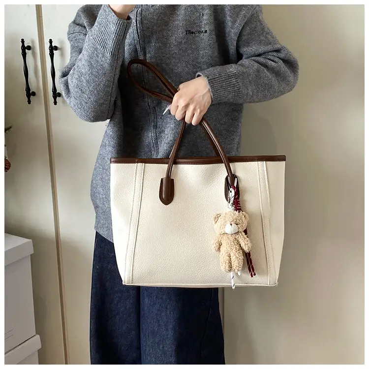 Korean Style Leather Tote Bag Brown 2024 — feature 11