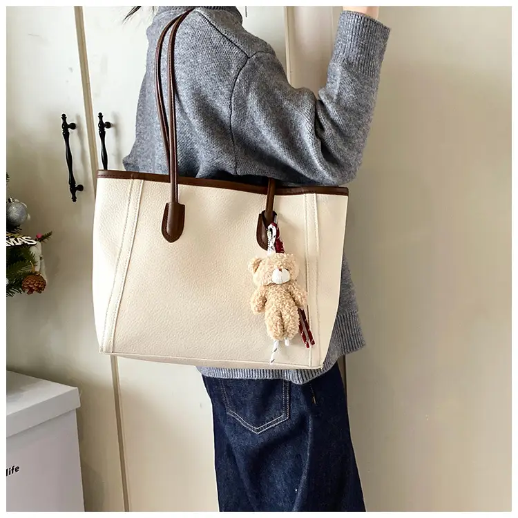 Korean Style Leather Tote Bag Brown 2024 — feature 12