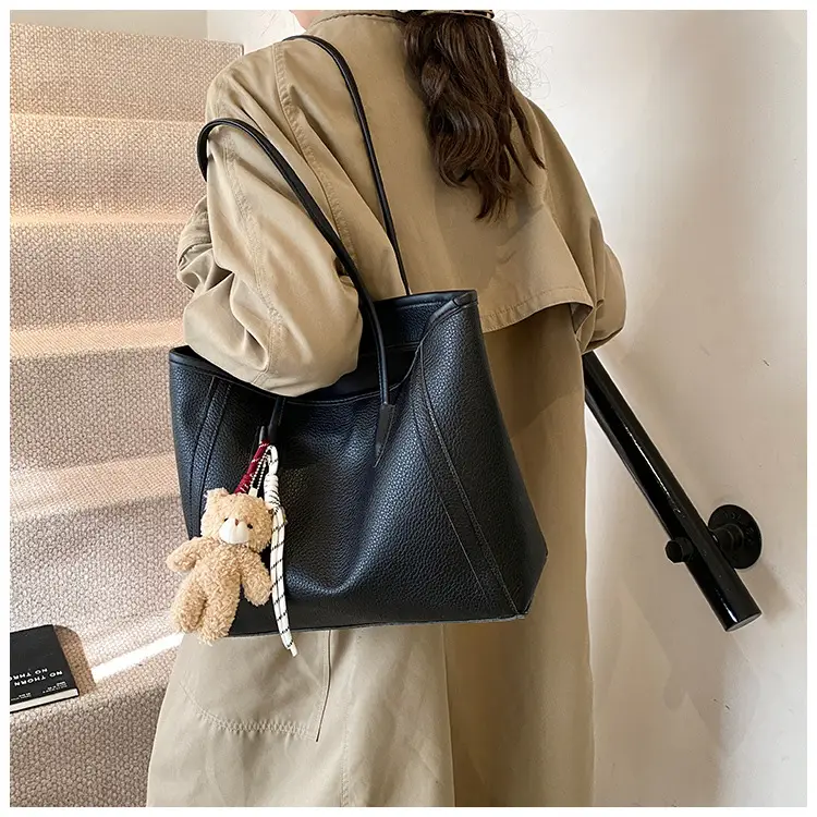 Korean Style Leather Tote Bag Brown 2024 — feature 16