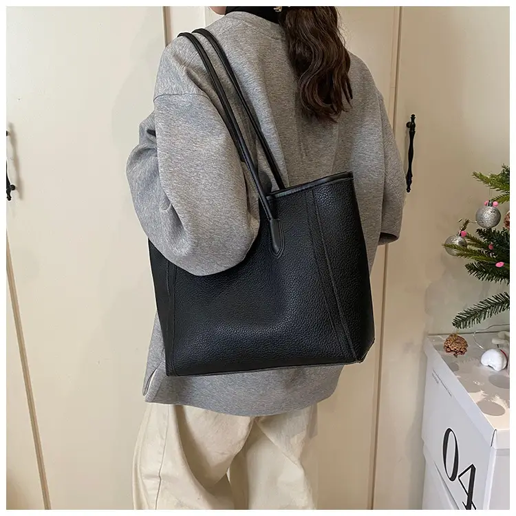 Korean Style Leather Tote Bag Brown 2024 — feature 18