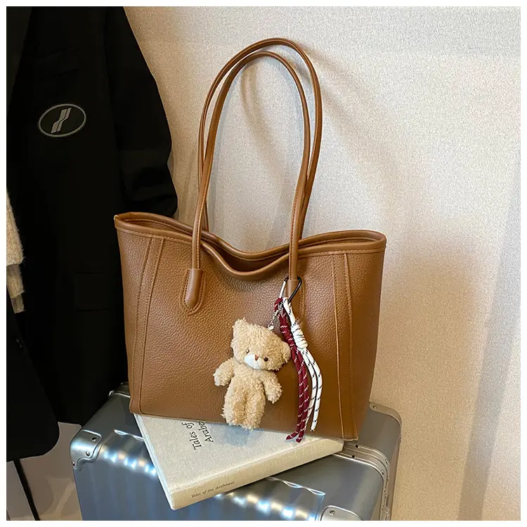 Korean Style Leather Tote Bag Brown 2024 — feature 25
