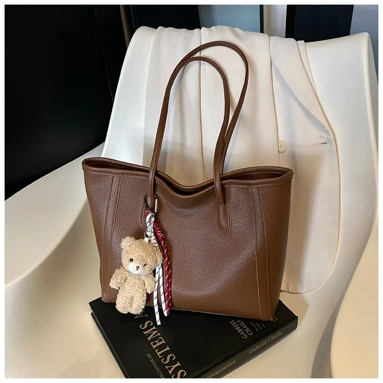 Korean Style Leather Tote Bag Brown 2024 — feature 26