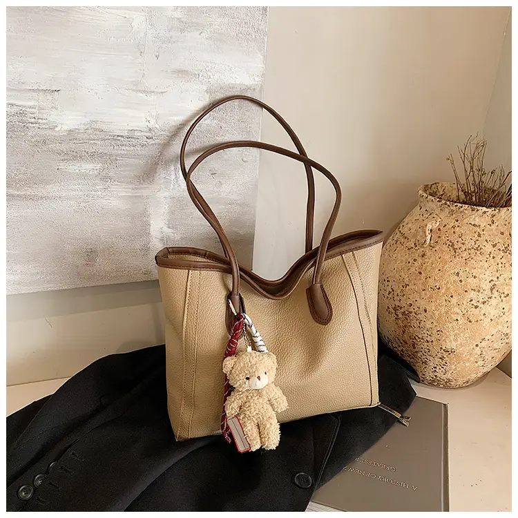 Korean Style Leather Tote Bag Brown 2024 — feature 27