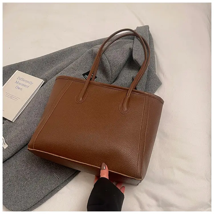 Korean Style Leather Tote Bag Brown 2024 — feature 29