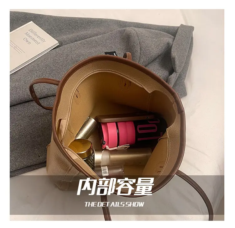 Korean Style Leather Tote Bag Brown 2024 — feature 7