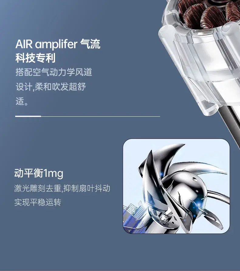3D Blue Light Hair Dryer Home Salon High Power Hammer — feature 15