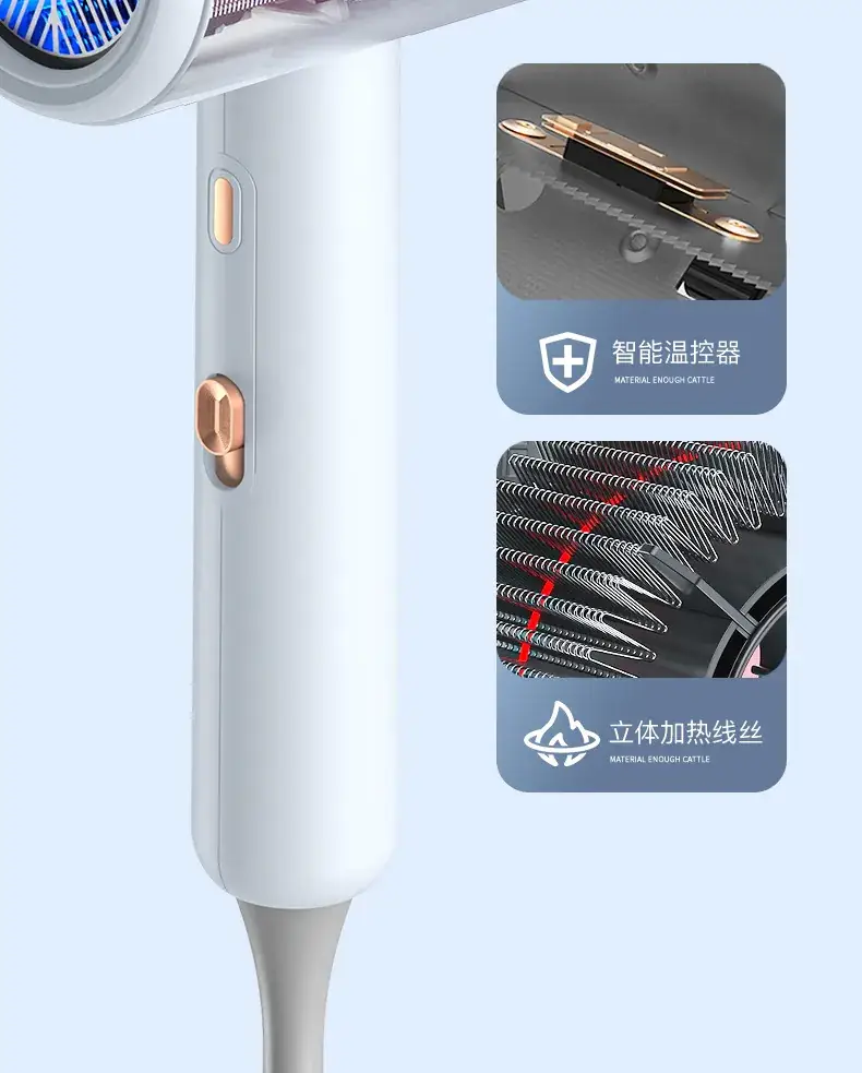 3D Blue Light Hair Dryer Home Salon High Power Hammer — feature 17