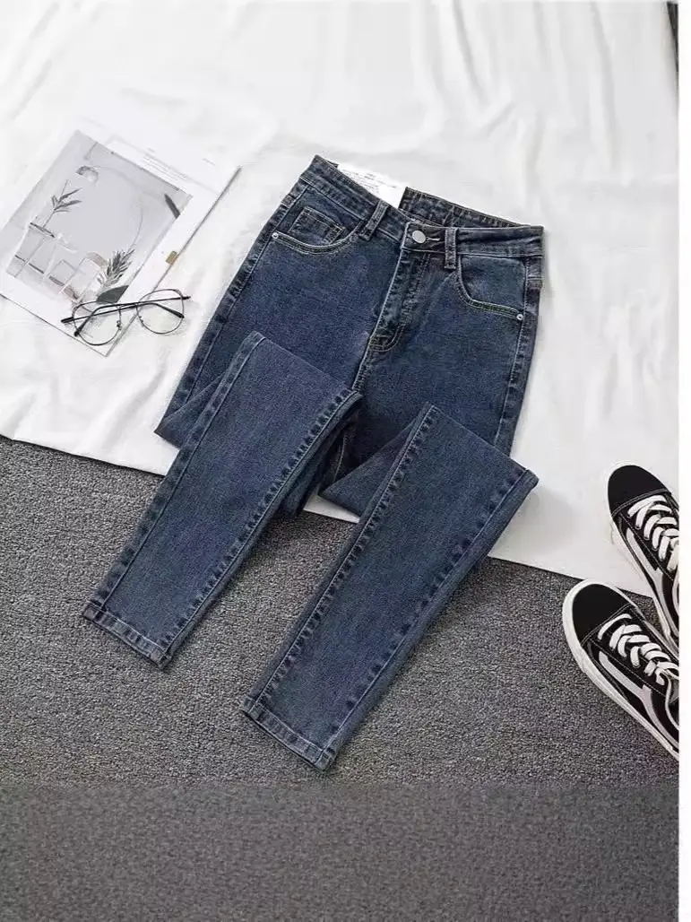 Daifa Jeans Women's Autumn and Winter 2024 New High Waist Slimming Stretch Tight Outer Wear Slim Fit Pencil Pants