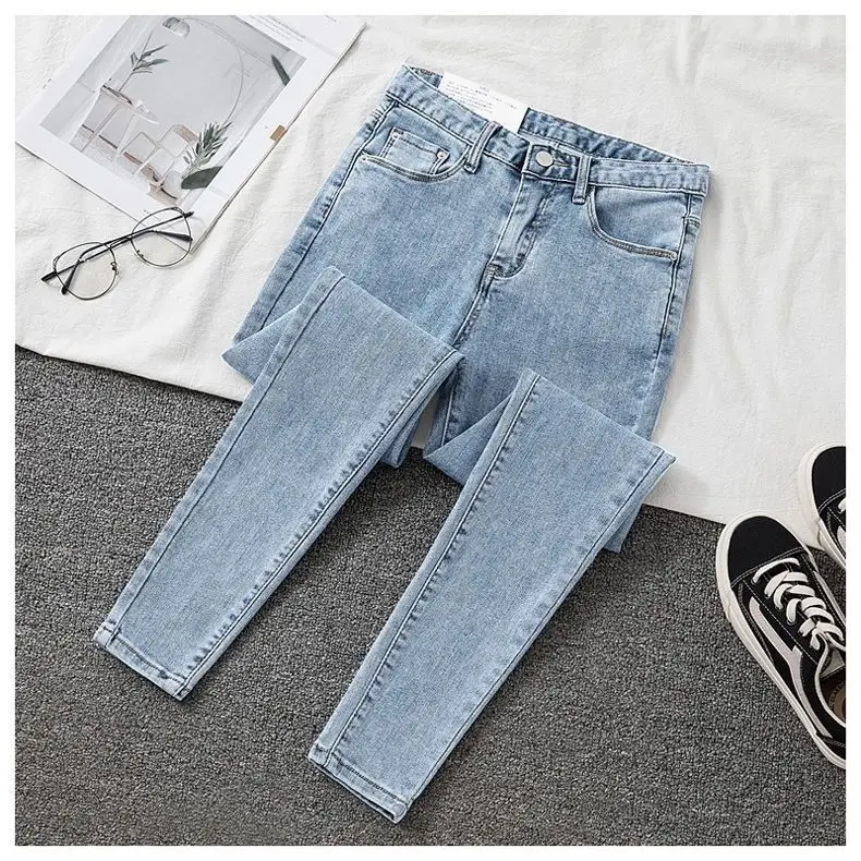 Daifa Jeans Women's Autumn and Winter 2024 New High Waist Slimming Stretch Tight Outer Wear Slim Fit Pencil Pants — feature 3