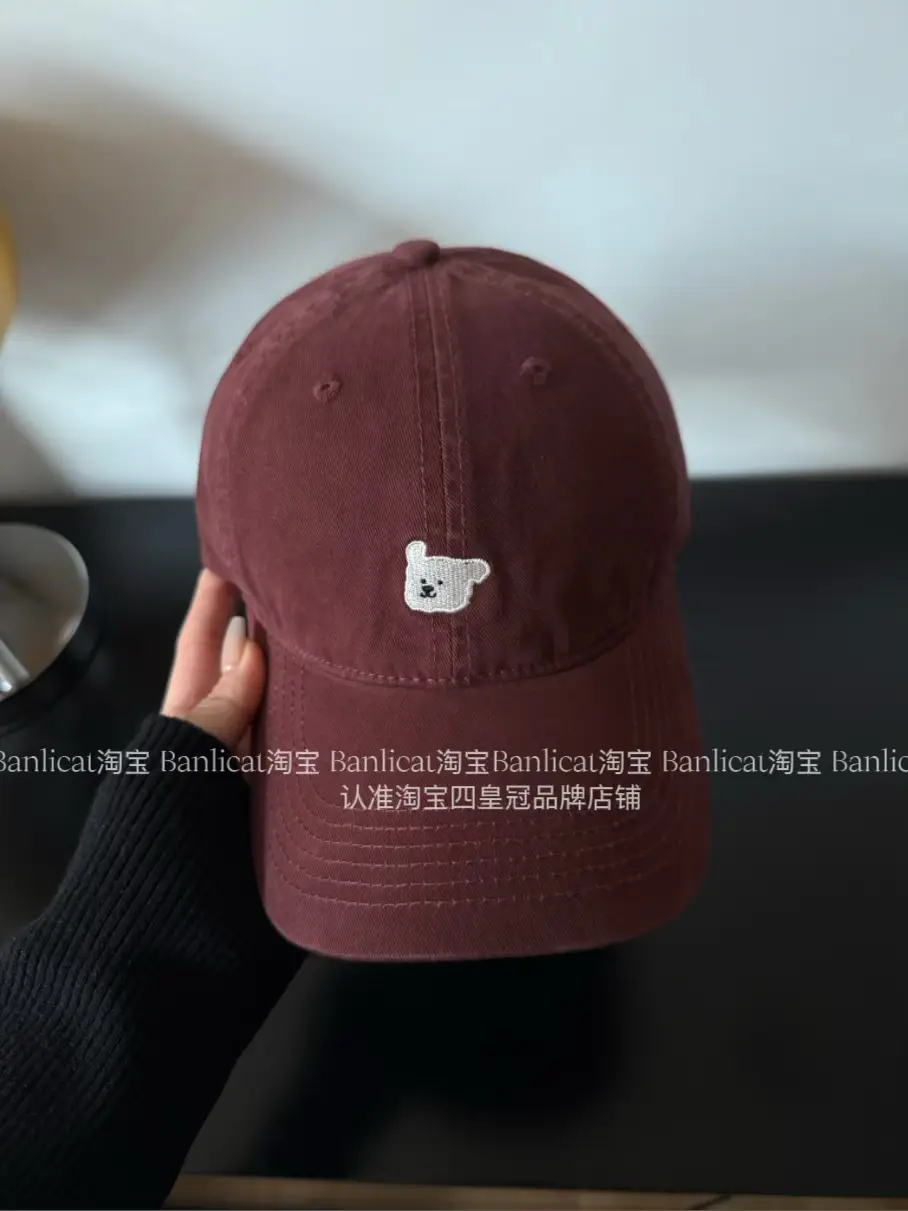 2025 New Kiss Embroidered Bear Baseball Cap Women's Korean-style All-match Cap Men's Spring and Autumn Hat Trendy - Image 3