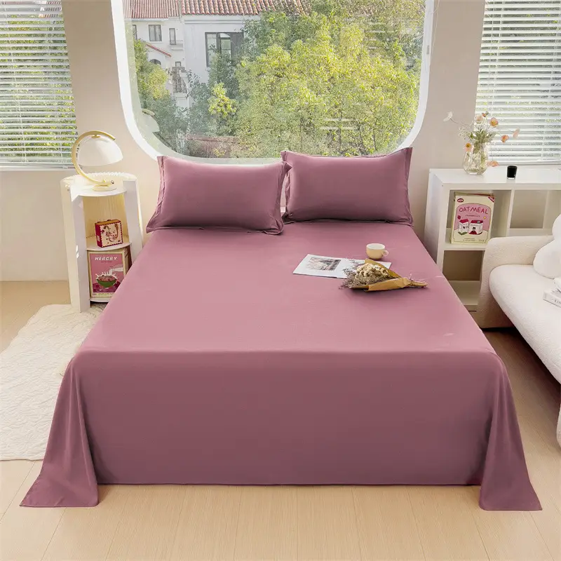 Bed sheet bed hat dormitory single sheet skin-friendly cotton household solid color simple sanding kang single cross-border foreign trade wholesale
