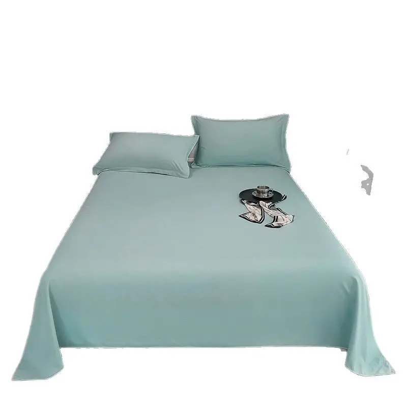 Bed sheet bed hat dormitory single sheet skin-friendly cotton household solid color simple sanding kang single cross-border foreign trade wholesale