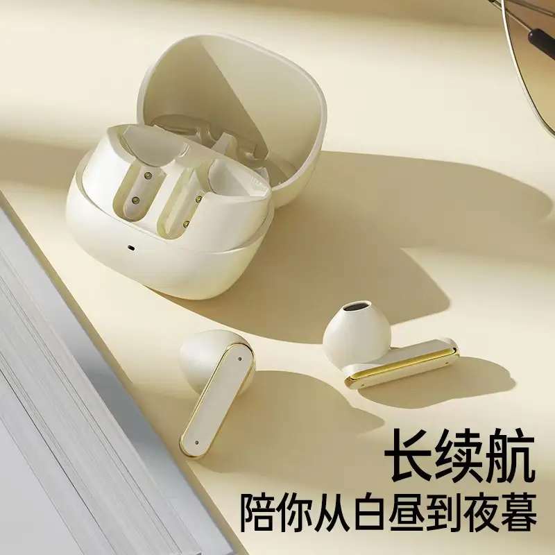 White Half in Ear Bluetooth Headset with Noise Reduction