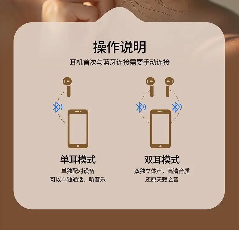 White Half in Ear Bluetooth Headset with Noise Reduction — feature 12