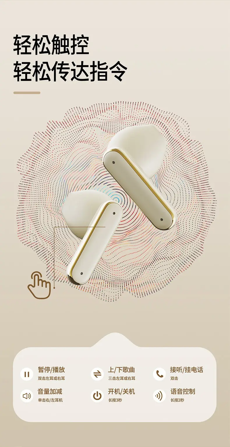 White Half in Ear Bluetooth Headset with Noise Reduction — feature 13