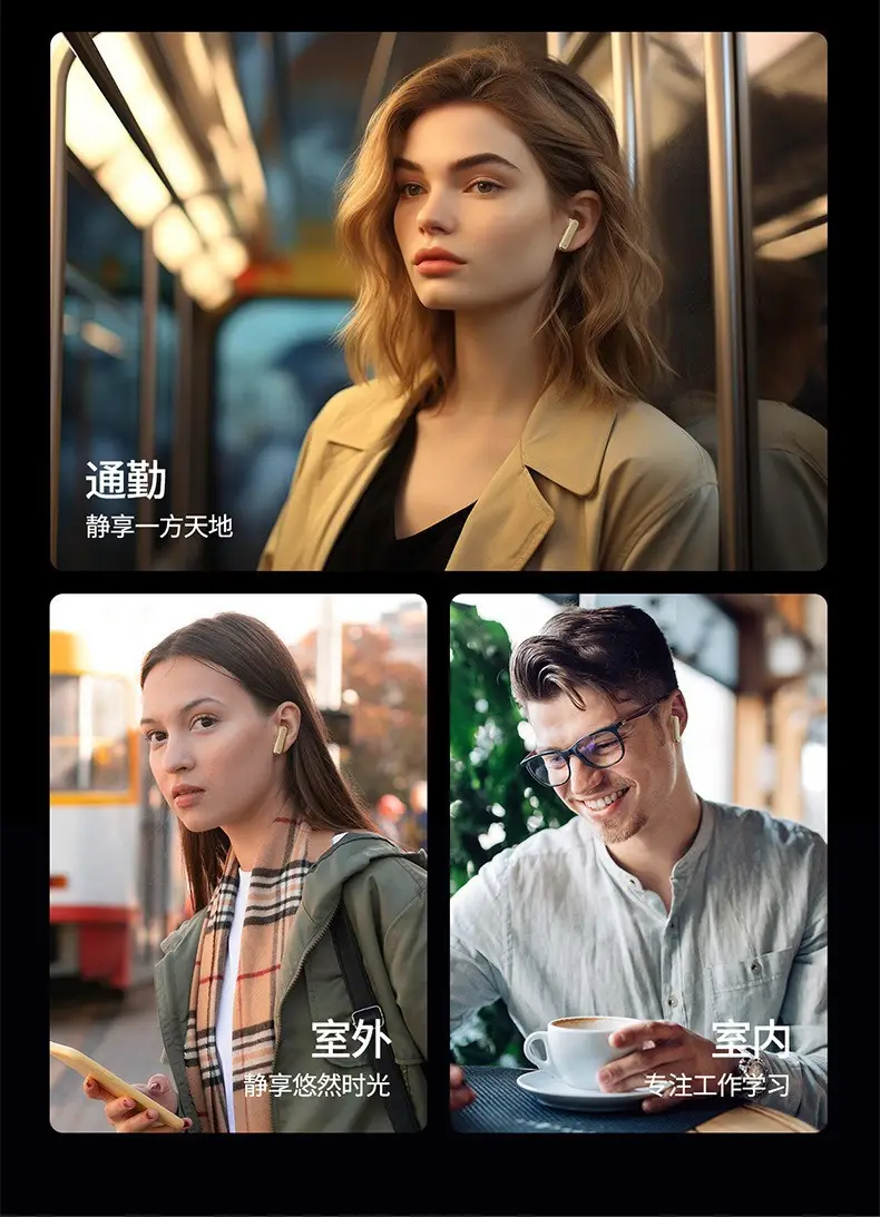 White Half in Ear Bluetooth Headset with Noise Reduction — feature 5