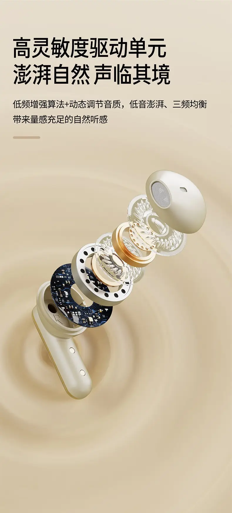 White Half in Ear Bluetooth Headset with Noise Reduction — feature 7
