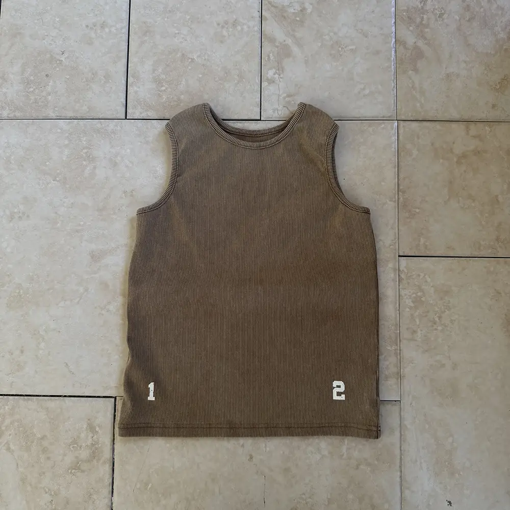 Boys Sleeveless Vest Vest T-Shirt Black Brown Grey 2025 - Image 3