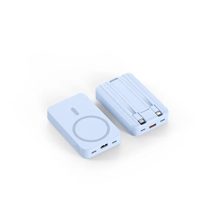 Cross-border Magsafe magnetic wireless charging treasure 20000 mA belt line 22.5W fast charging mobile power customization