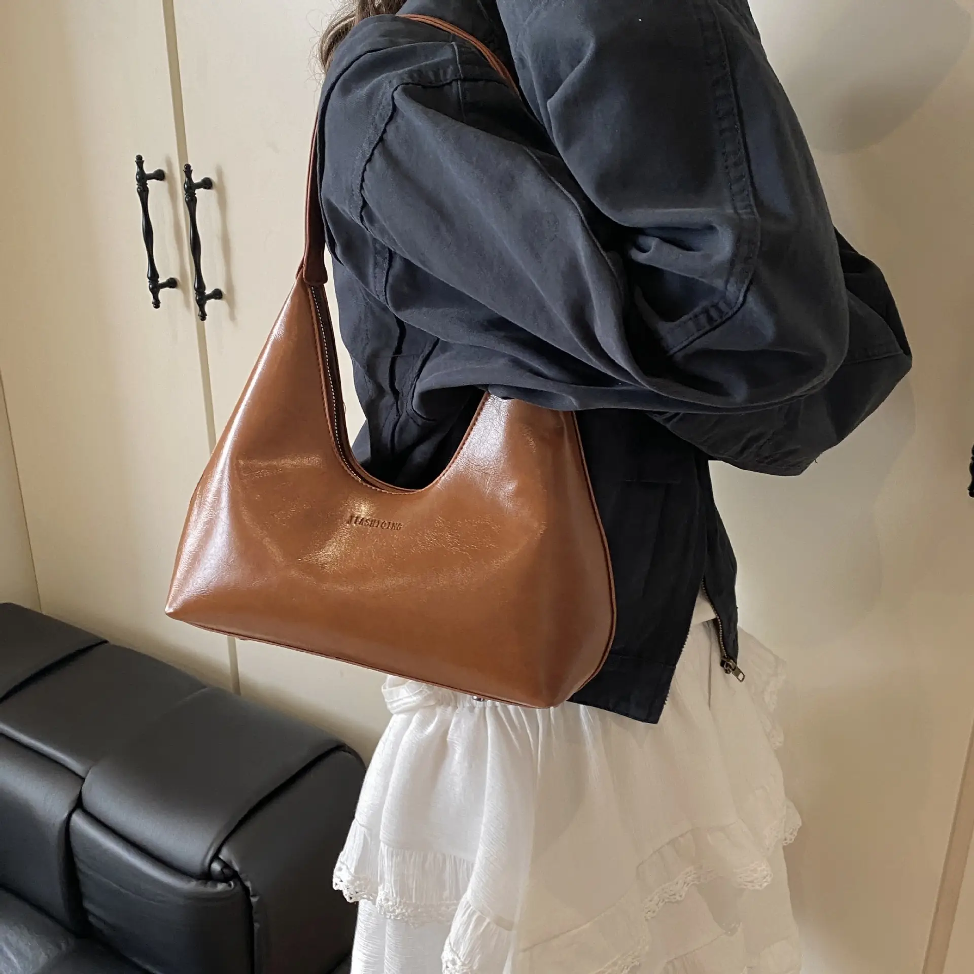 European Patent Leather Shoulder Bag Candy Color - Image 7