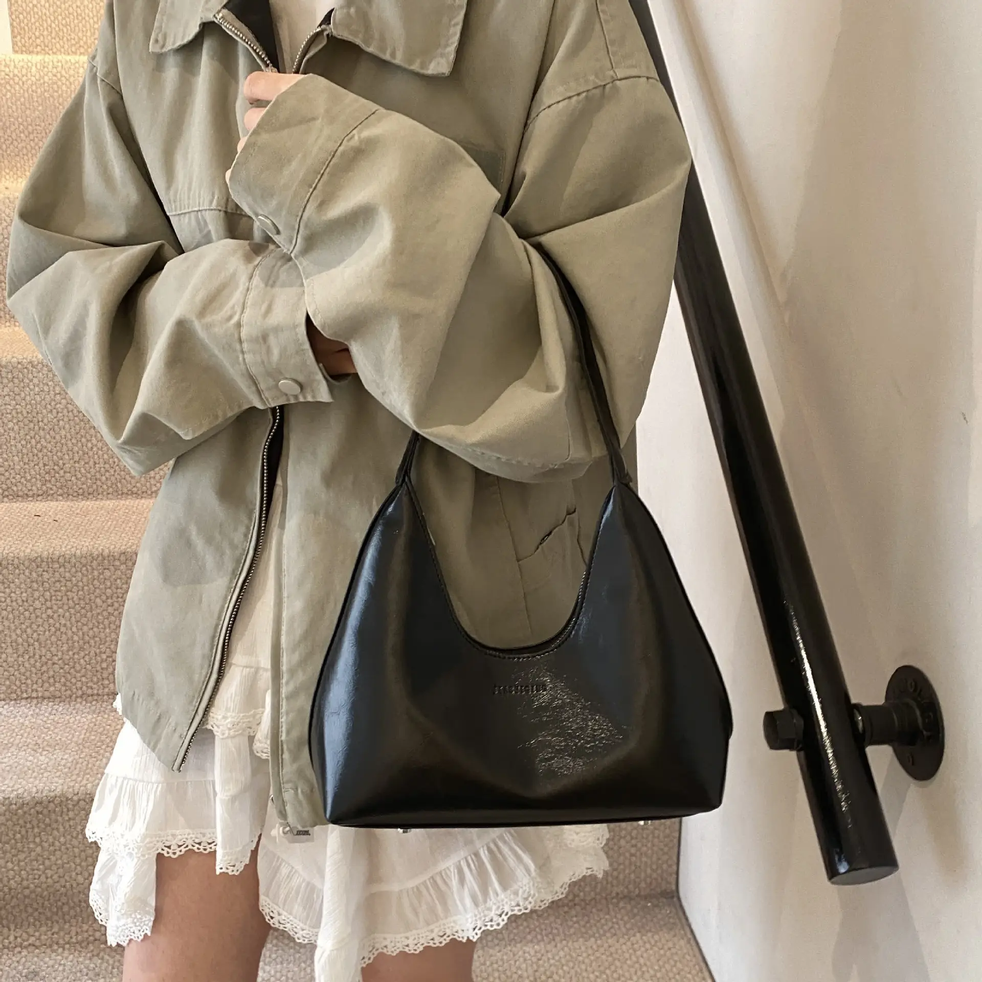 European Patent Leather Shoulder Bag Candy Color - Image 8