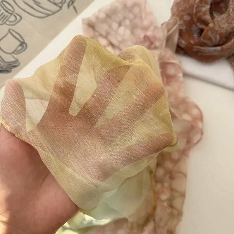 Long Silk Scarf with White Rose Print for Women — feature 43
