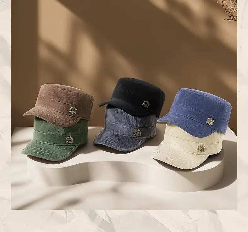 Men Winter Retro Flat Cap Hat Brown Blue Green — feature 11