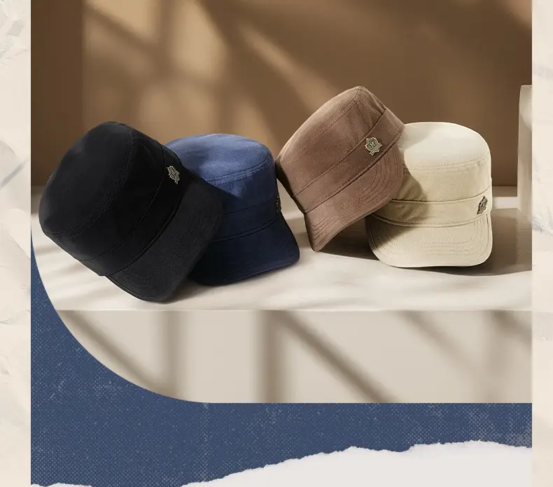 Men Winter Retro Flat Cap Hat Brown Blue Green — feature 15