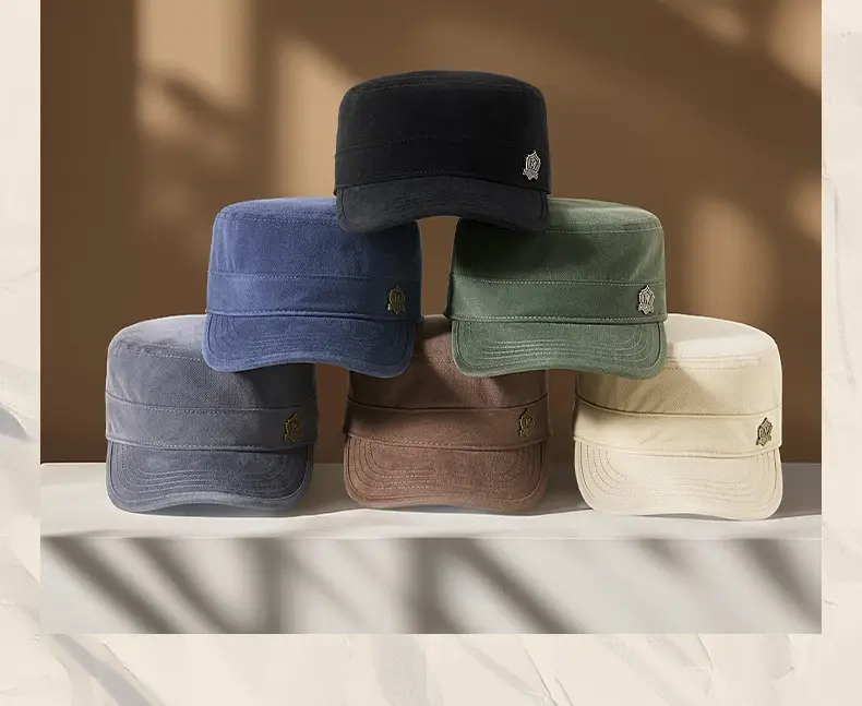 Men Winter Retro Flat Cap Hat Brown Blue Green — feature 19
