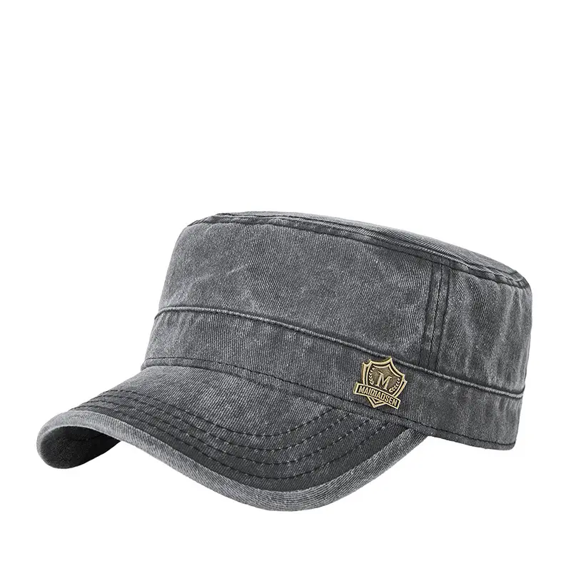 Men's Retro Cotton Sun Hat Big Cap Green Blue Grey - Image 10