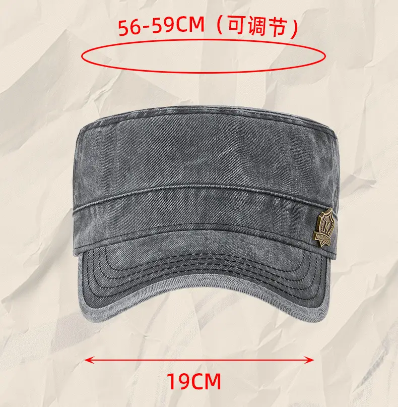 Men's Retro Cotton Sun Hat Big Cap Green Blue Grey — feature 13