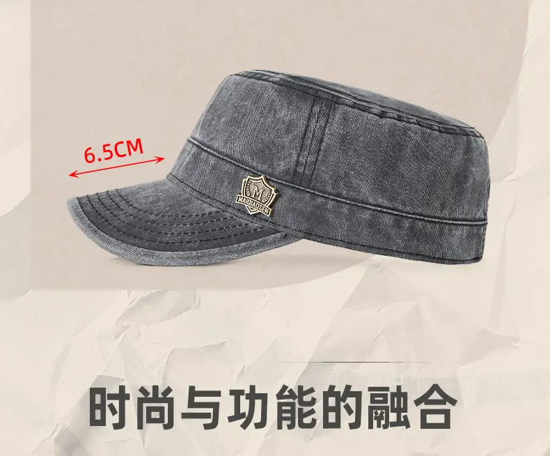 Men's Retro Cotton Sun Hat Big Cap Green Blue Grey — feature 17