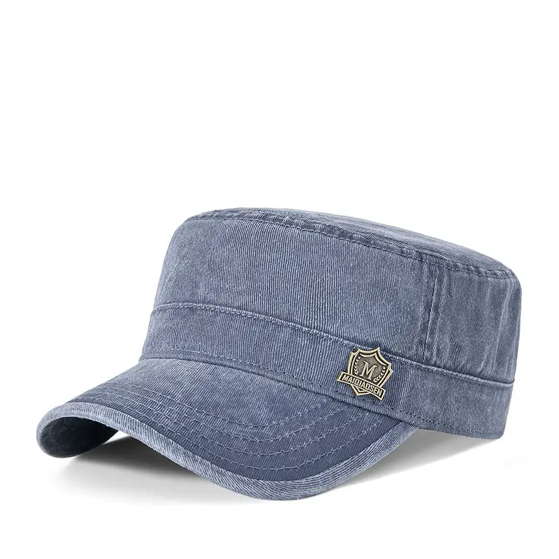 Men's Retro Cotton Sun Hat Big Cap Green Blue Grey - Image 2