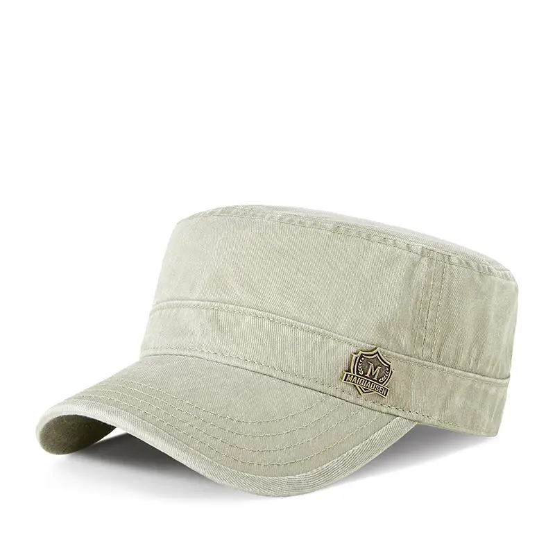 Men's Retro Cotton Sun Hat Big Cap Green Blue Grey - Image 5